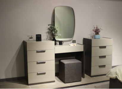 Schminktisch mit Spiegel Make Up Schlafzimmer Design Möbel Holz 2tlg. Neu